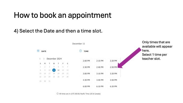 Booking Parent Teacher Conferences 4