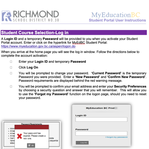 MYED BC - How to Select Courses -Tip Sheet 